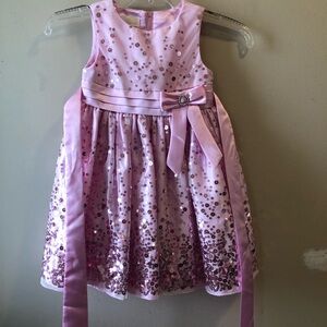 Pink Sequin Kids Dress